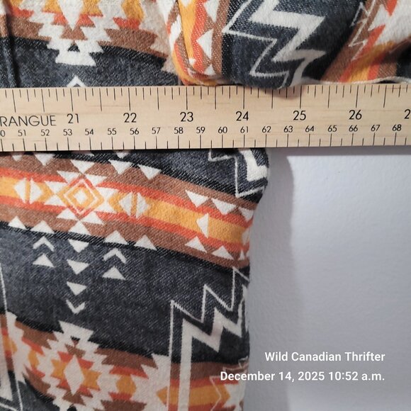 Le 31 XL Aztec Tribal Cotton Long Sleeve Button-Up Overshirt Casual Western - Picture 7 of 7